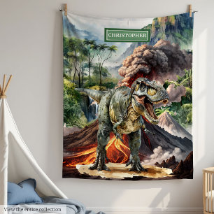 Förhistorisk Dinosaur Blanket Birthday Gift for Bo Fleecefilt