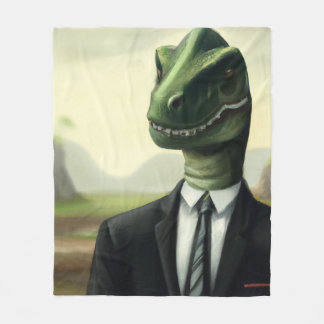 Förhistorisk dinosaur Businessman, Roligt AI Gener Fleecefilt
