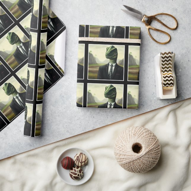 Förhistorisk dinosaur Businessman, Roligt AI Gener Presentpapper (Hantverk)