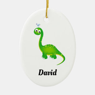 Förhistorisk dinosaur med Namn Julgransprydnad Keramik