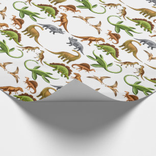 Förhistorisk Dinosaur Paleo som slår in papper Presentpapper