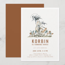 Förhistorisk Dinosaur-teme-Födelsedagsfest inbjuda Inbjudningar