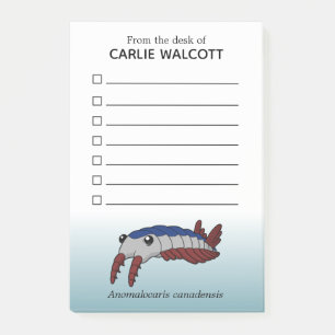Förhistorisk djurAnomalocaris med checklista Post-it Block