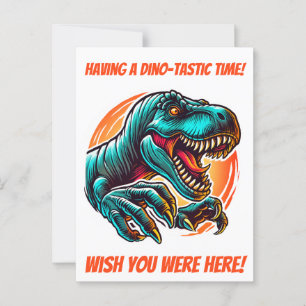 Förhistorisk Episk Dino Attack T-Rex Vykort
