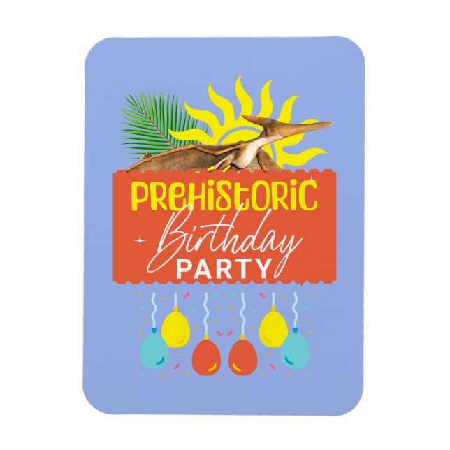 Förhistorisk Födelsedagsfest Pterodactyl Dino Magnet (Vertikal)