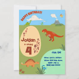 Förhistorisk inbjudan till dinosauer-födelsedag