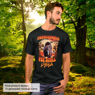 Förhistorisk men Stilig Mammut Retro Humor T Shirt