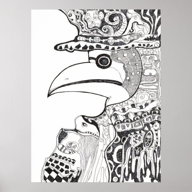 Förhistorisk pestdoktor poster (Framsidan)
