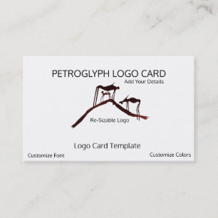 Förhistorisk Petroglyph Animals - Symbol-Logotyp Visitkort