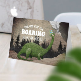 Förhistorisk pojkefödelsedag för gullig Dinosaur Tack Kort