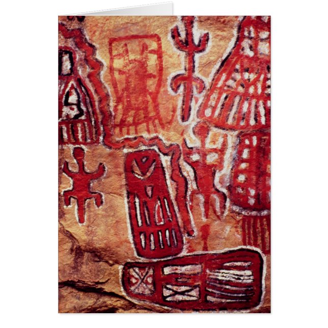 Förhistorisk stenmålning hälsningskort (Framsidan)