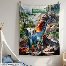Förhistorisk T-Rex Dinosaur Blanket Boys Birthday Fleecefilt