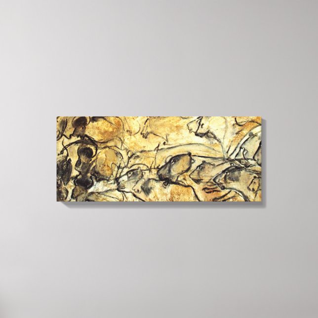 Förhistorisk utskrift av Lascaux Lejon Canvas Art (Framsida)