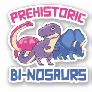Förhistoriska Binosaurs Bi-nosaurier Klistermärken