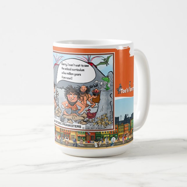 Förhistoriska busar | Satirisk humor klassiker Kaffemugg (Framsida höger)
