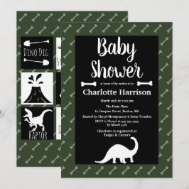 Förhistoriska dinosaurier baby shower inbjudningar