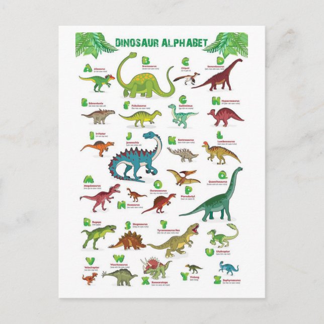 Förhistoriska dinosaurier vykort (Framsida)