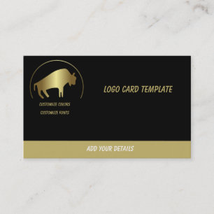 Förhistoriska djur Logotyp Guld Buffalo Visitkort