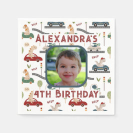 Förhistoriska grupper av färgfulla dinosaurier Bil Pappersservett