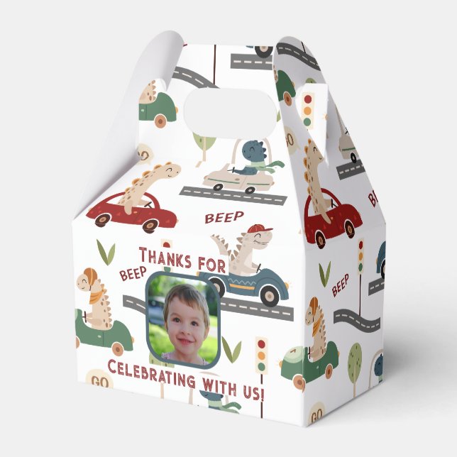 Förhistoriska grupper av färgfulla dinosaurier Bil Presentaskar (Baksidan Sidan)