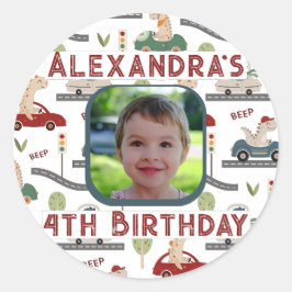 Förhistoriska grupper av färgfulla dinosaurier Bil Runt Klistermärke