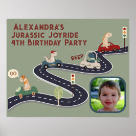 Förhistoriska grupper av färgstarka dinosaurier-kö poster