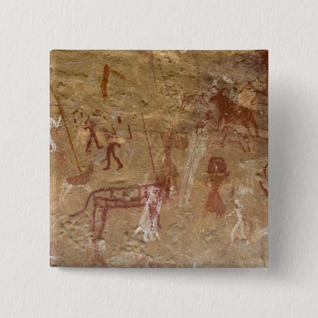 Förhistoriska klippmålningar, Akakus, Sahara Knapp (Framsida)