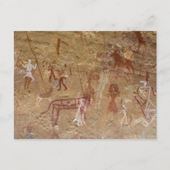 Förhistoriska klippmålningar, Akakus, Sahara Vykort (Framsida)