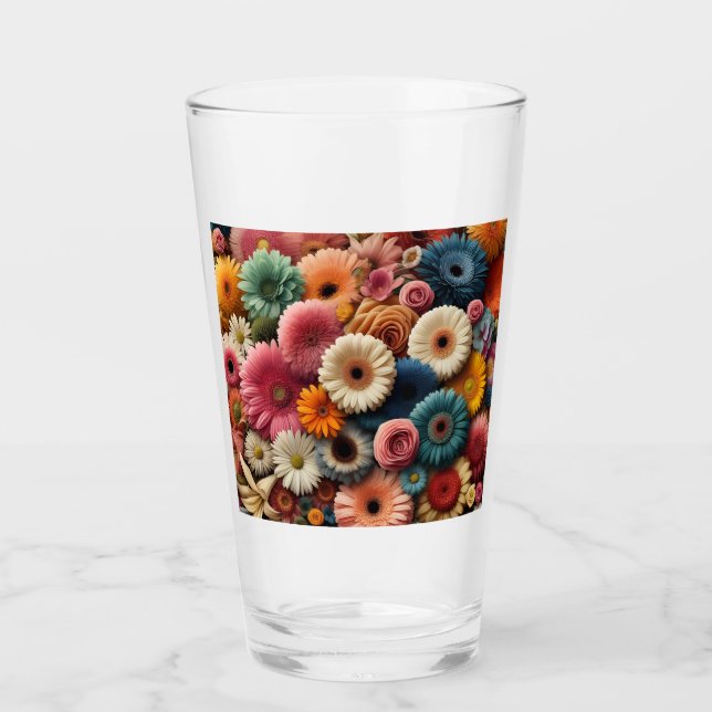 Förhöj Ditt Utrymme Färgrik Gerbera Tusenskönas Bl Glaskopp (Framsida)