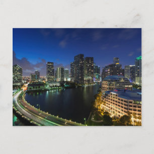 Förhöjd stadssilhuett från Brickell Key Vykort