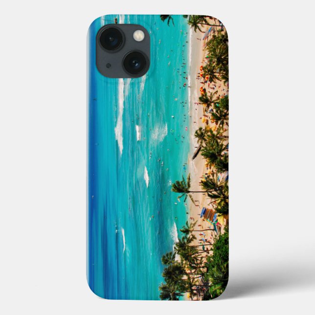 Förhöjd vy över Waikiki Beach Scene, Honolulu 2 (Baksida)