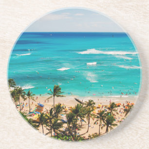 Förhöjd vy över Waikiki Beach Scene, Honolulu 2 Underlägg