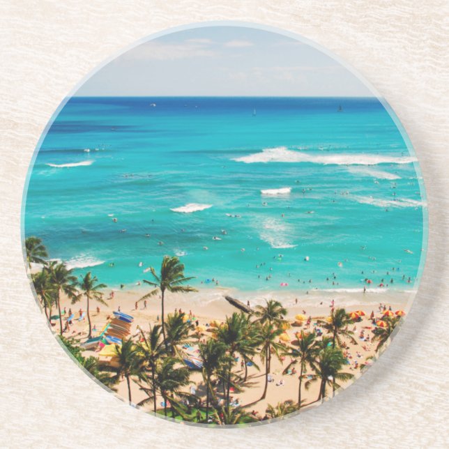 Förhöjd vy över Waikiki Beach Scene, Honolulu 2 Underlägg (Framsidan)