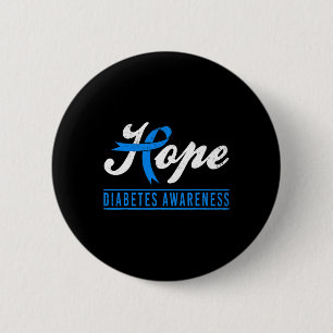 Förhoppning Diabetesmedvetenhet Ribbon Diabetiker Knapp