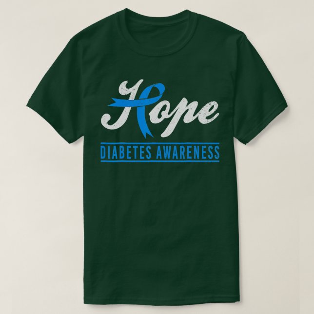 Förhoppning Diabetesmedvetenhet Ribbon Diabetiker  T Shirt (Design framsida)