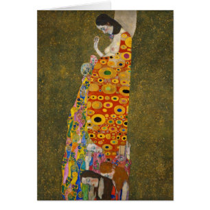 Förhoppning II av Gustav Klimt, Vintage Art Nouvea Hälsningskort