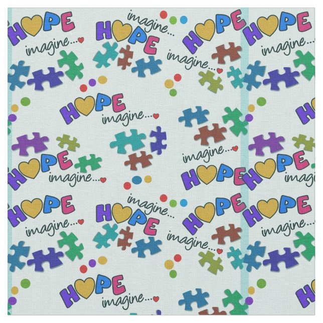 Förhoppning om medvetandegörande om autism tyg (Närbild)