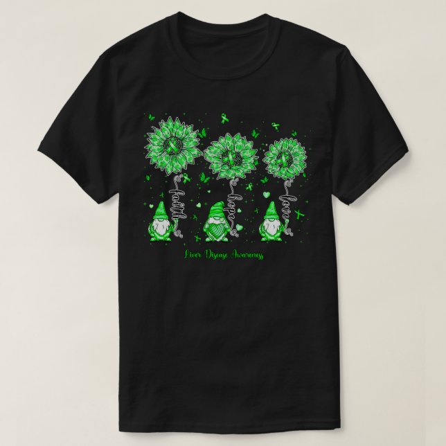 Förhoppning om solrosblomma i gnomtron om leversju t shirt (Design framsida)