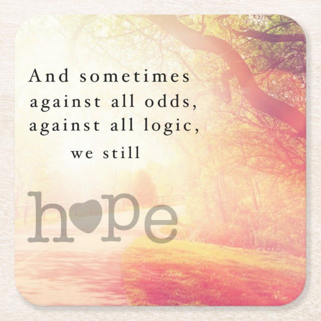 Förhoppning Underlägg Papper Kvadrat (Framsidan)