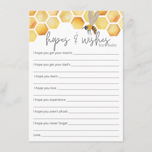 Förhoppningar och Önskemål Bes babyskor infogning Tilläggskort (Framsida)