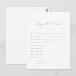 Förhoppningar och Önskemål-kort för barnskor i ro  Vykort