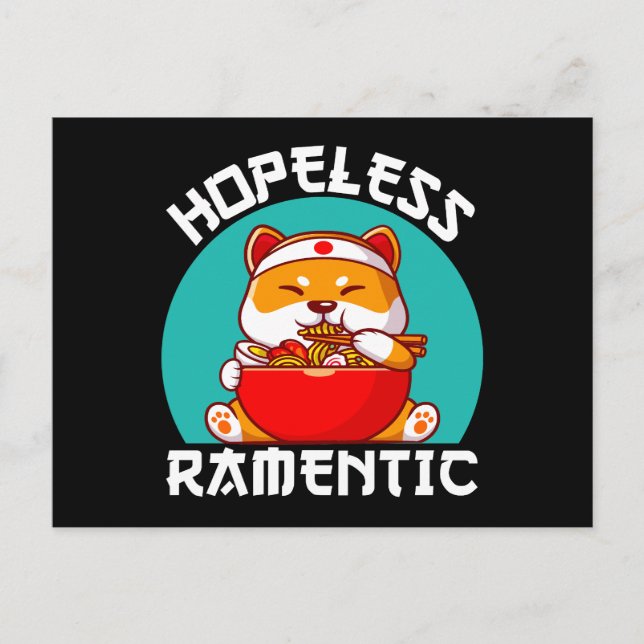 Förhoppningslösa Ramautentiska Corgi Hund Anime Vykort (Framsida)