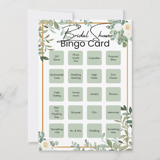 Förifyllda minimalistiska baby shower Bingo-kort Inbjudningar (Framsida)