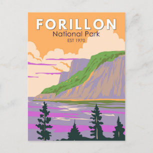 Forillon National Park Canada Travel Art Vintage Vykort
