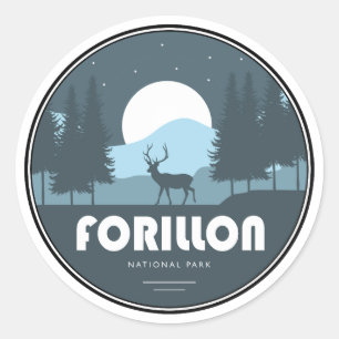 Forillon nationalpark Hjort Runt Klistermärke