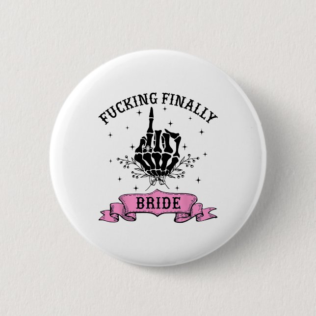 Foring Slutligen Bride Skeleton Hand Halloween Bac Knapp (Framsida)