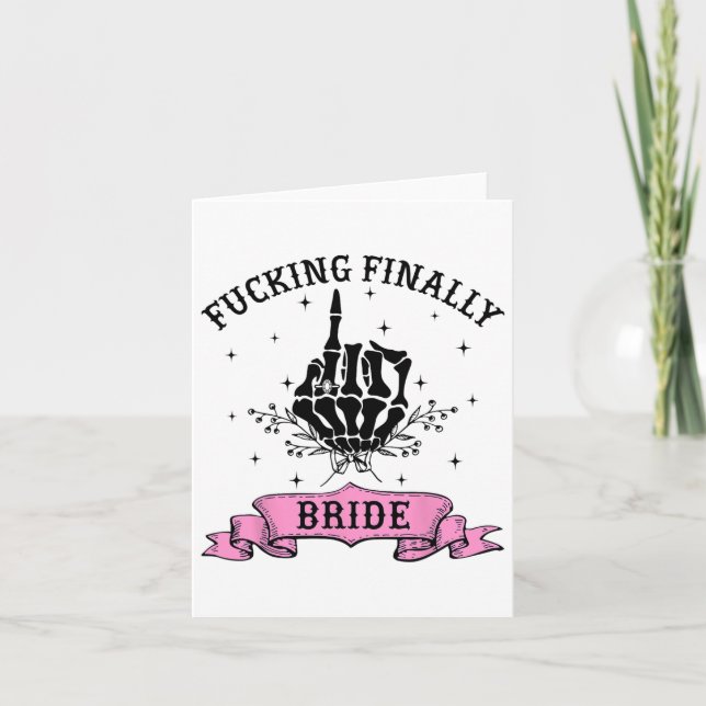Foring Slutligen Bride Skeleton Hand Halloween Bac Kort (Framsida)