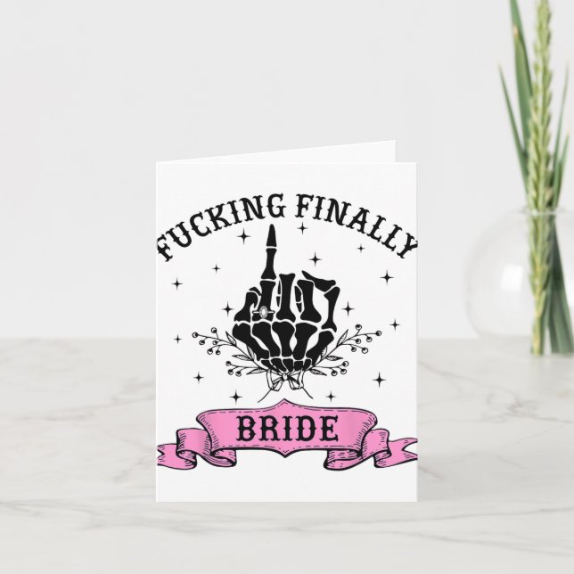 Foring Slutligen Bride Skeleton Hand Halloween Bac Kort (Framsida)