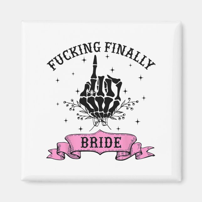 Foring Slutligen Bride Skeleton Hand Halloween Bac Magnet (Framsidan)