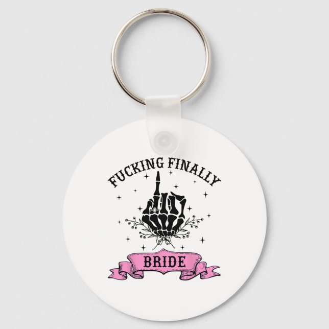 Foring Slutligen Bride Skeleton Hand Halloween Bac Nyckelring (Framsida)